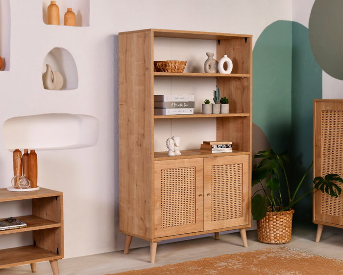 Hanah Home Hazeran Estantería de Madera de Carpe en Roble